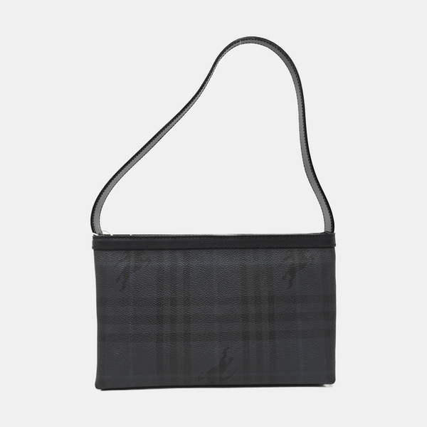 Coated Canvas Shoulder Bag Blue