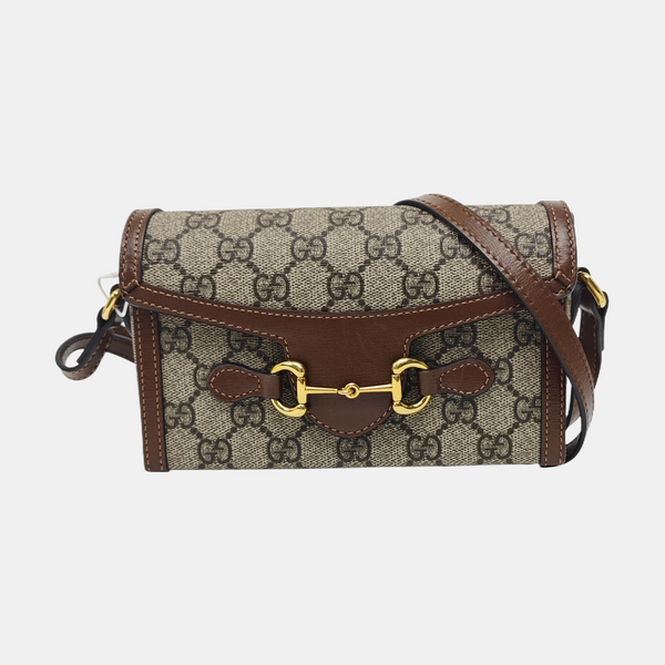 Horsebit 1955 Mini Monogram Coated Canvas Beige