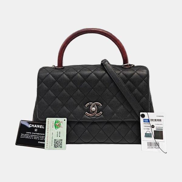 COCO HANDLE Medium Quilted Grained Calfskin Multicolor