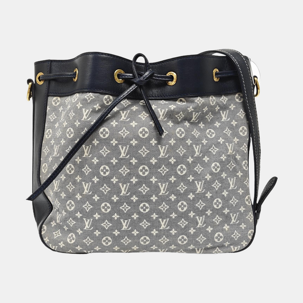 Monogram Denim Bucket Bag Gray