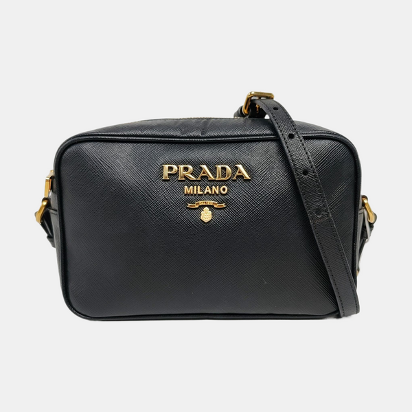 Saffiano Calfskin Shoulder Bag Black