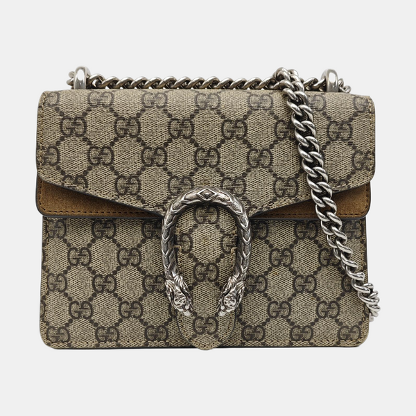 Dionysus Mini Monogram Coated Canvas Beige