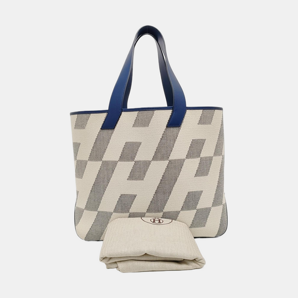 Cabas H En Biais Canvas White