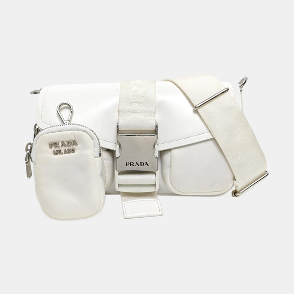 Fabric Shoulder Bag White