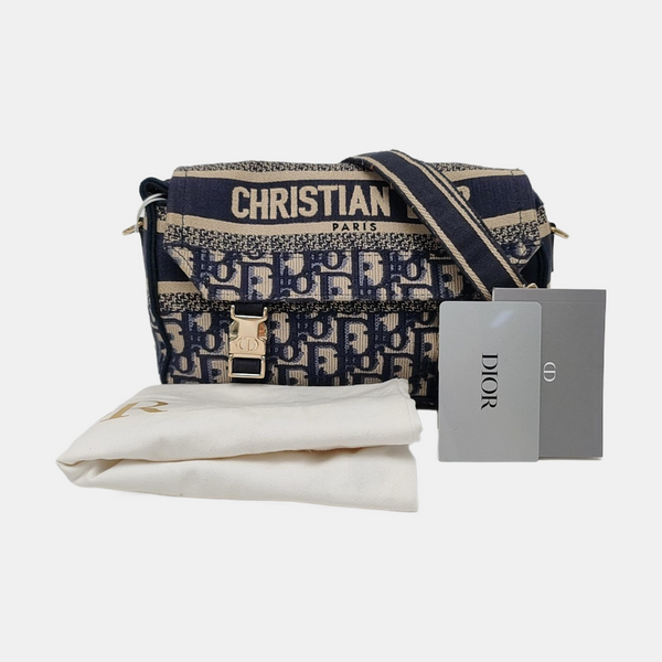 Diorcamp Small Oblique Canvas Blue