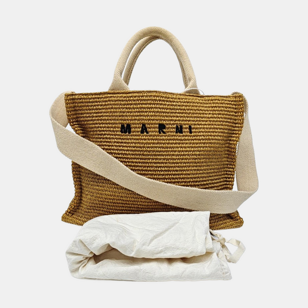 Straw Tote Bag Brown