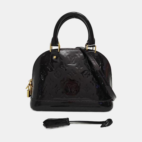 ALMA BB Monogram Patent Leather Brown