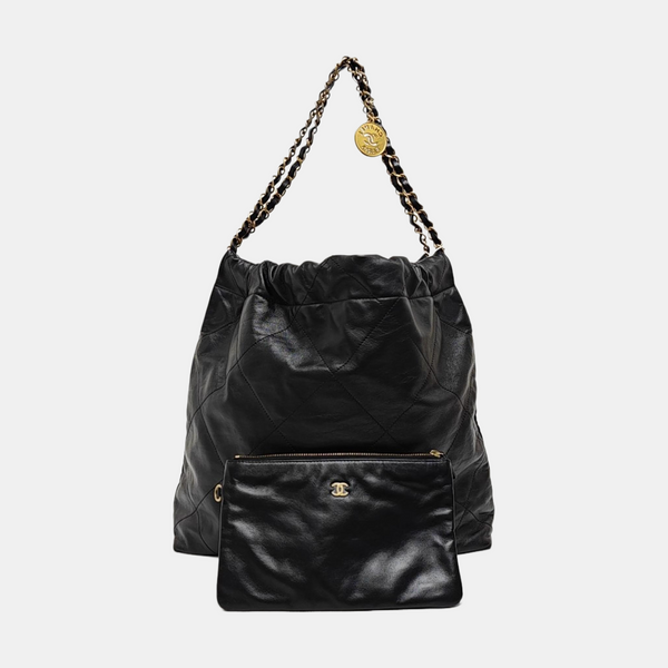 CHANEL 22 Medium Quilted Calfskin Black
