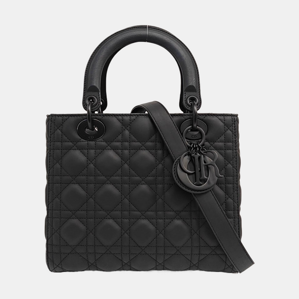 Lady Dior Medium Cannage Calfskin Black