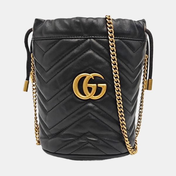 GG Marmont Mini Quilted Calfskin Black