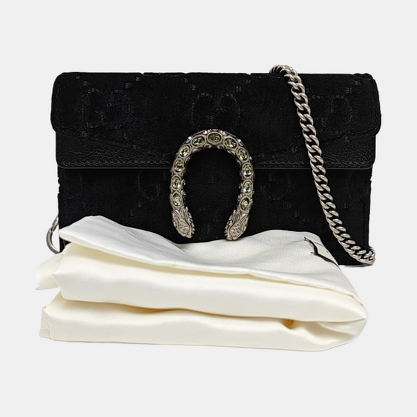 Dionysus Super Mini Monogram Suede Black