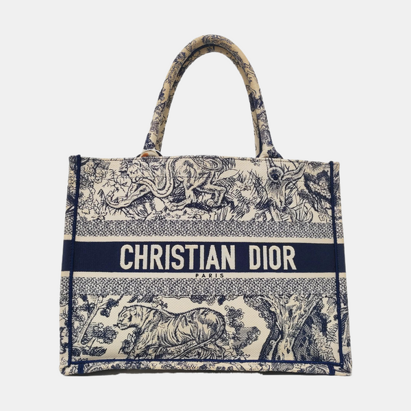 Authenticated pre-owned Book Tote Medium Canvas Blue - Tote Bag at Looply