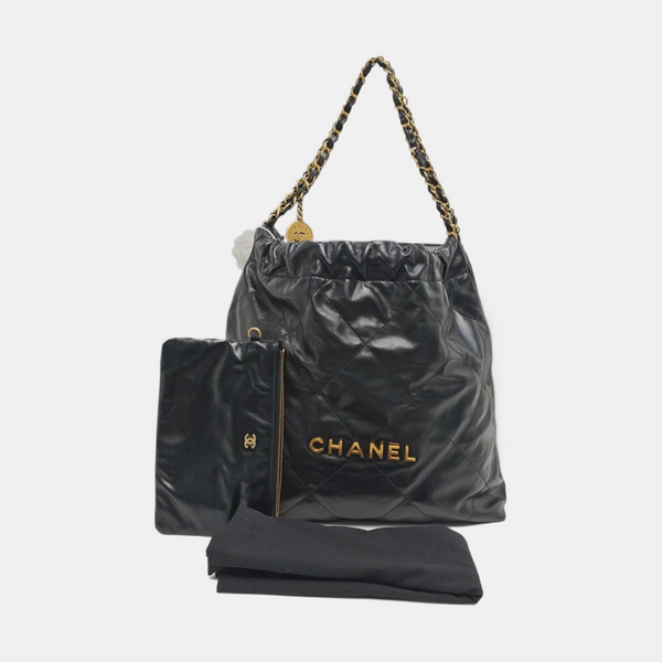 CHANEL 22 Medium Quilted Calfskin Black