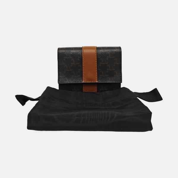 TRIOMPHE CANVAS Mini Coated Canvas Brown Wallet