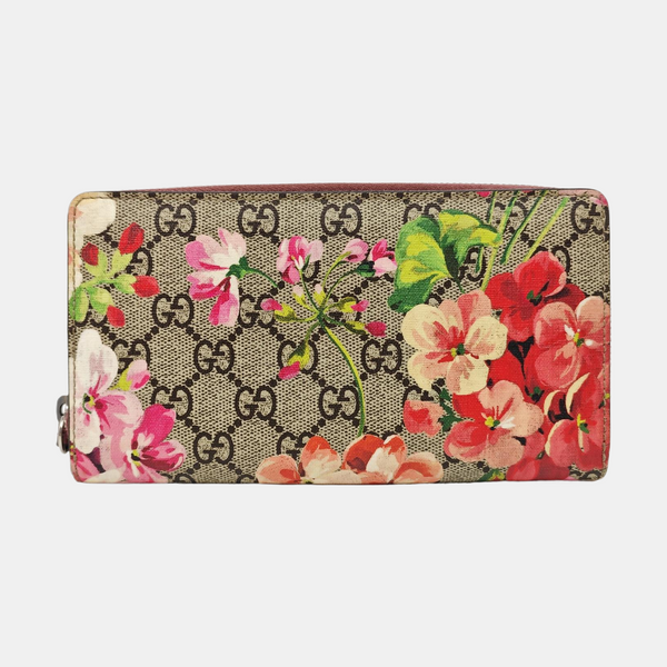 GG Blooms Monogram Coated Canvas Beige Wallet