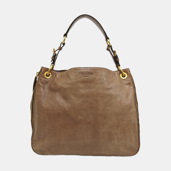 Calfskin Shoulder Bag Brown