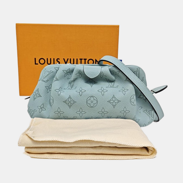 SCALA Mini Monogram Calfskin Blue