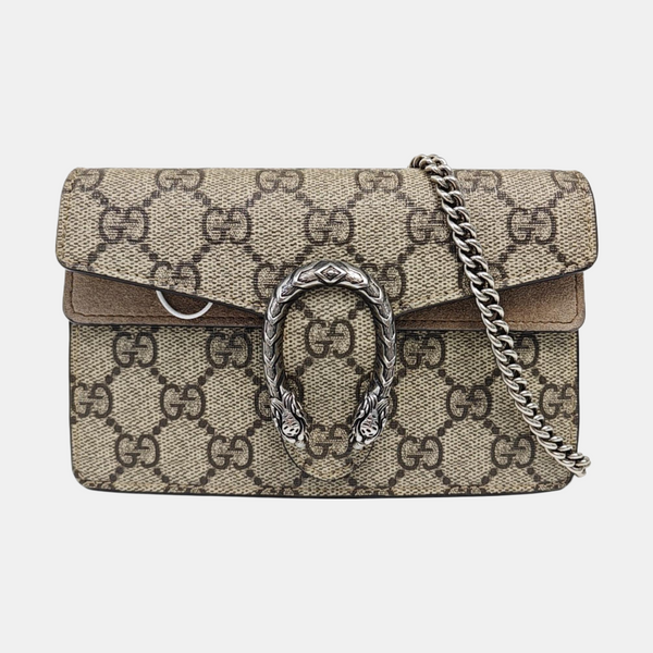 Dionysus Super Mini Monogram Coated Canvas Beige