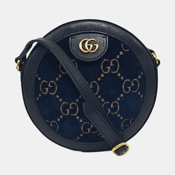 Ophidia Mini Monogram Suede Blue