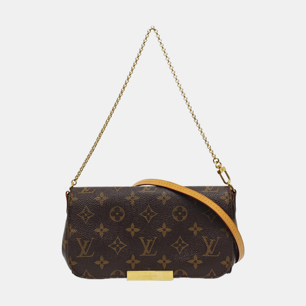 Authenticated pre-owned FAVORITE PM Monogram Coated Canvas Brown - Crossbody Bag at Looply