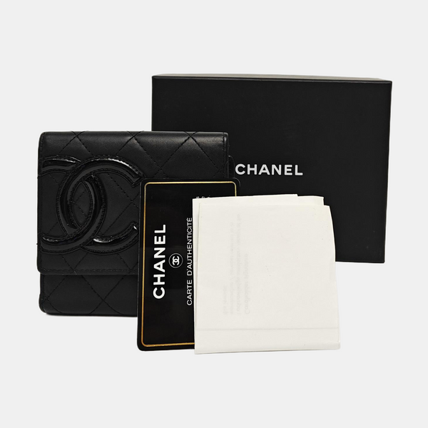 CAMBON Quilted Calfskin Black Wallet