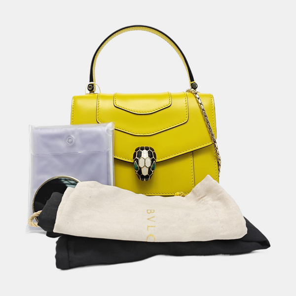 SERPENTI FOREVER Small Quilted Calfskin Yellow