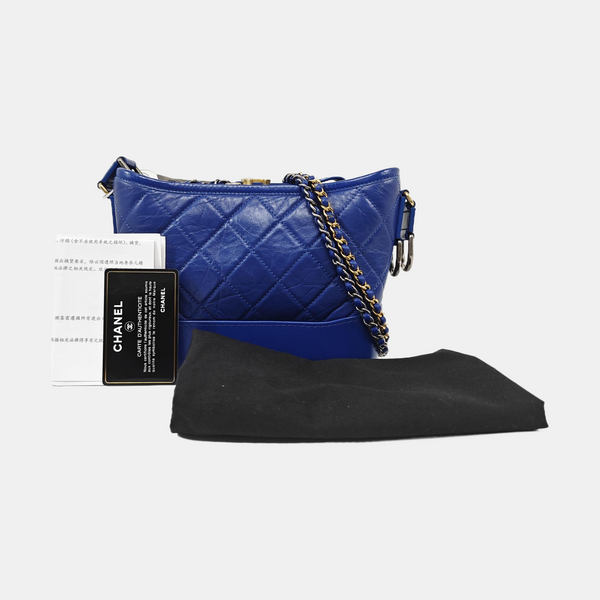 GABRIELLE Small Quilted Calfskin Blue