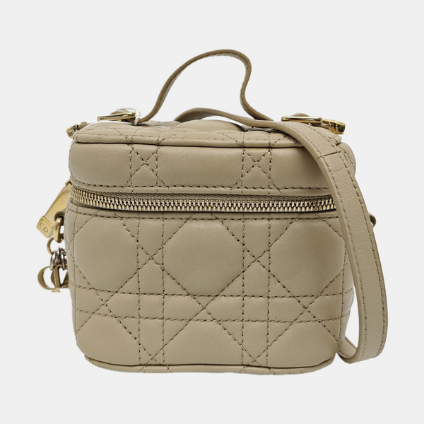 Lady Dior Super Mini Cannage Lambskin Beige