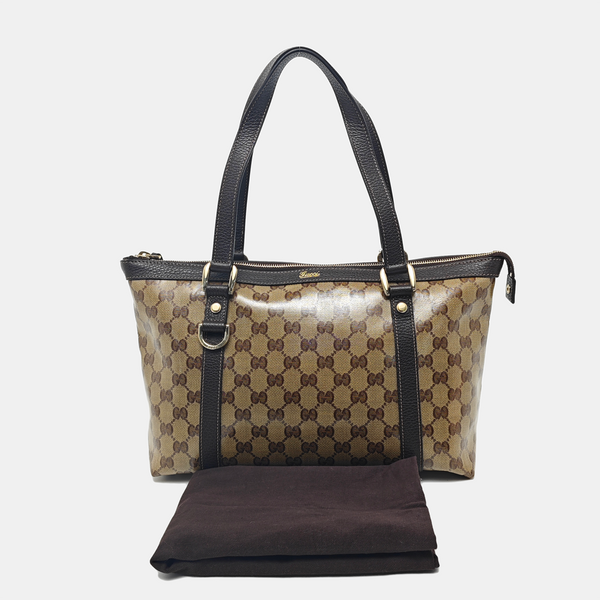 Abbey Monogram Coated Canvas Beige