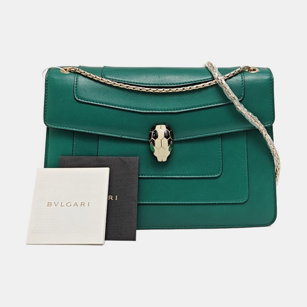 SERPENTI FOREVER Medium Calfskin Green