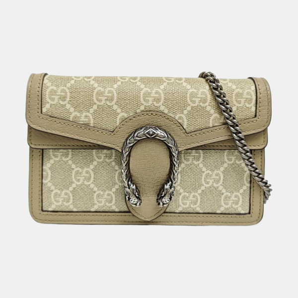 Dionysus Super Mini Monogram Coated Canvas Beige