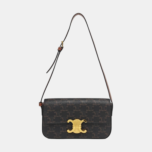 TRIOMPHE Small Coated Canvas Brown