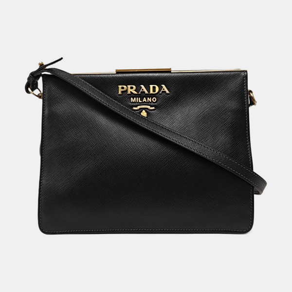 Light Frame Saffiano Calfskin Black