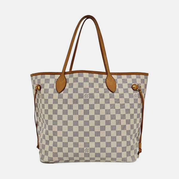 Authenticated pre-owned NEVERFULL MM Damier Azur Coated Canvas White - Tote Bag at Looply