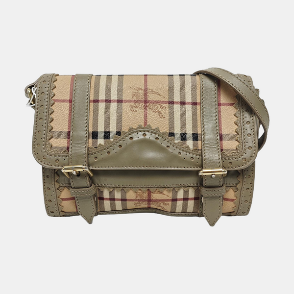 Coated Canvas Shoulder Bag Beige