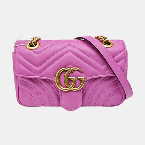 GG Marmont Small Quilted Calfskin Pink
