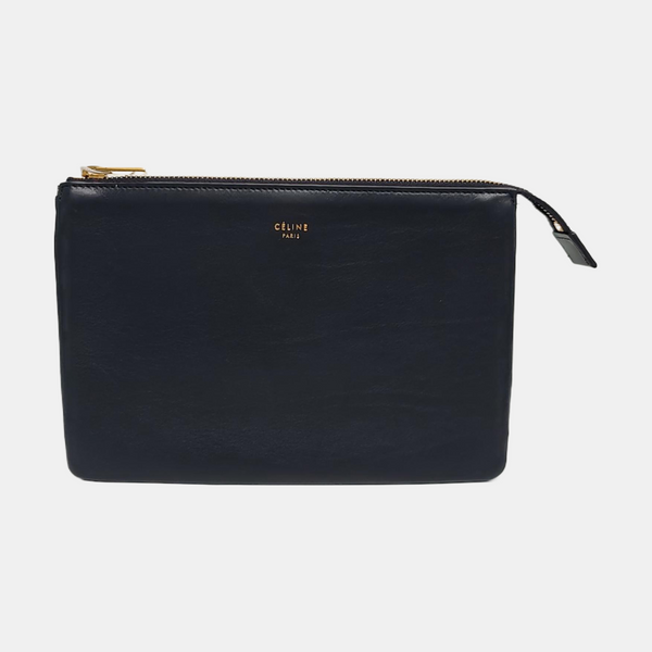 Authenticated pre-owned TRIO Calfskin Black - Clutch at Looply