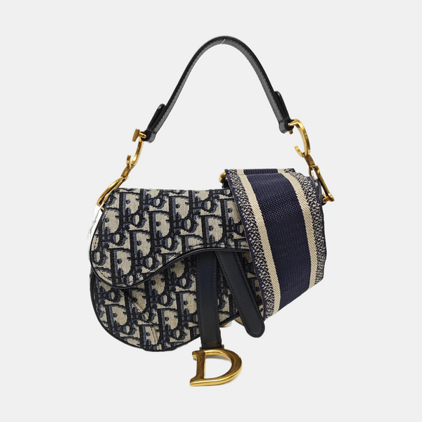 Saddle Mini Oblique Canvas Blue