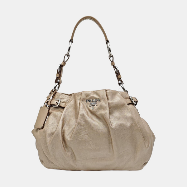 Calfskin Top Handle Bag Beige