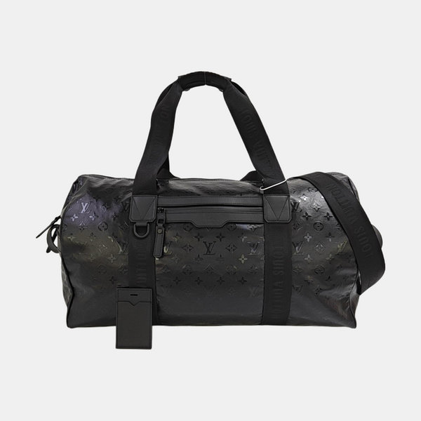 KEEPALL 55 Monogram Coated Canvas Black