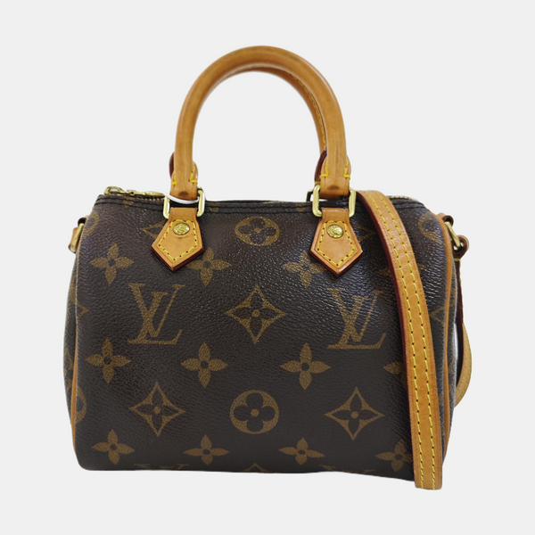 SPEEDY Nano Monogram Coated Canvas Brown