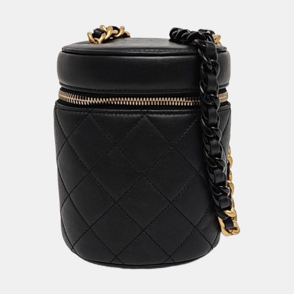 VANITY CASE Small Quilted Lambskin Black