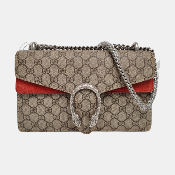 Dionysus Small Monogram Coated Canvas Beige