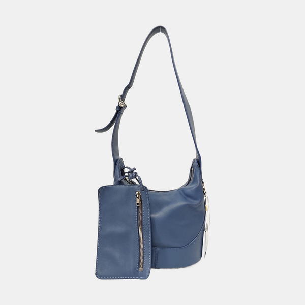 Calfskin Shoulder Bag Blue