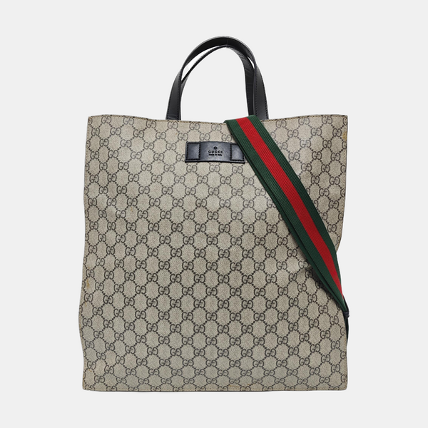 Monogram Coated Canvas Tote Bag Brown