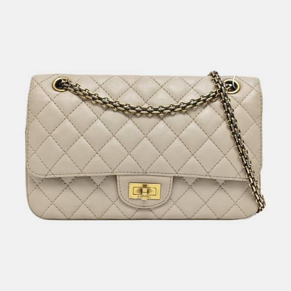 2.55 225 (small) Quilted Calfskin Beige