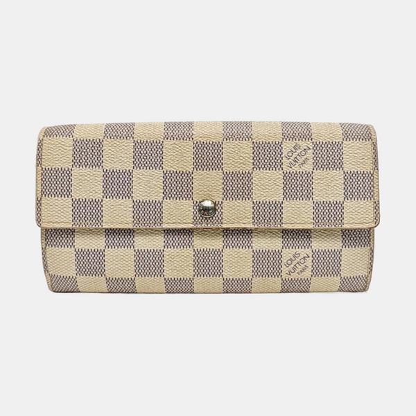 PORTE MONNAIE Damier Azur Coated Canvas White