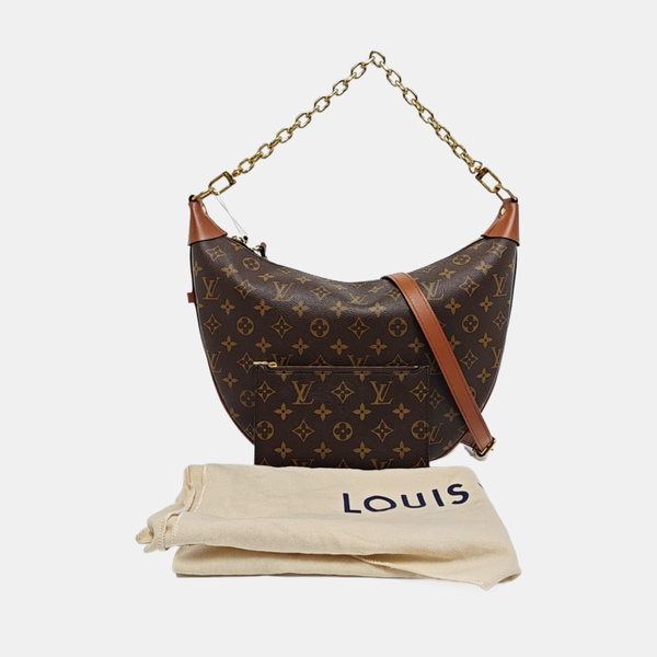 LOOP HOBO Monogram Coated Canvas Brown