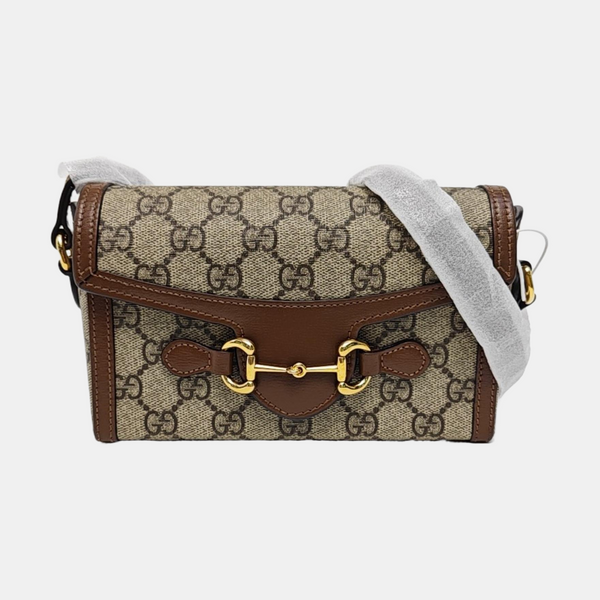 Horsebit 1955 Mini Monogram Coated Canvas Beige