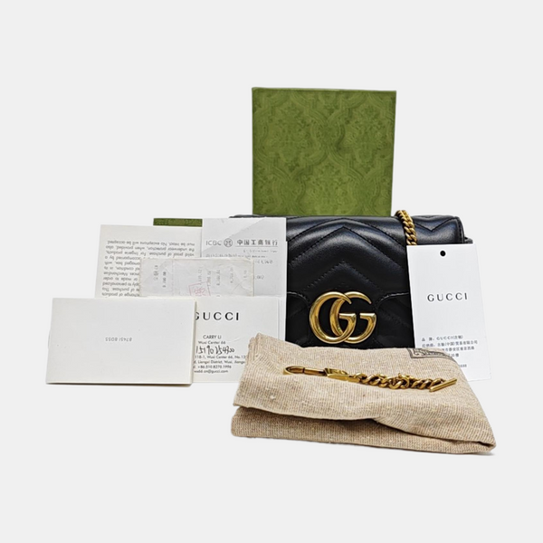 GG Marmont Mini Quilted Calfskin Black